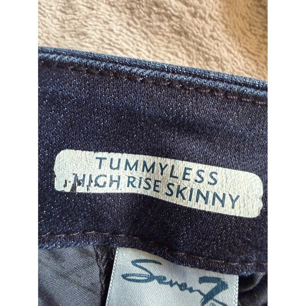 Seven7 Plus Size Tummyless High Rise Skinny Jeans Dark Wash Blue Size 12 - Picture 6 of 16